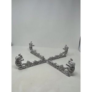 1987 ELEPHANT vtg Arthur Court Large Bowl Stand Serving Platter Tray Aluminum